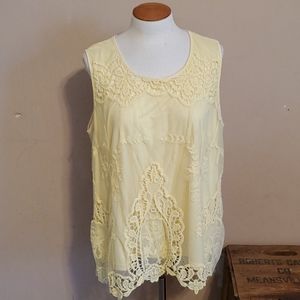 C.Est. 1946 yellow lace tanktop size 18/20W